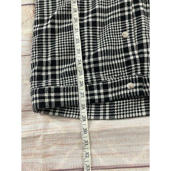 NWT 4th Reckless Women's Tall Oversized Shacket In Mono Plaid - XS - Picture 5 of 12